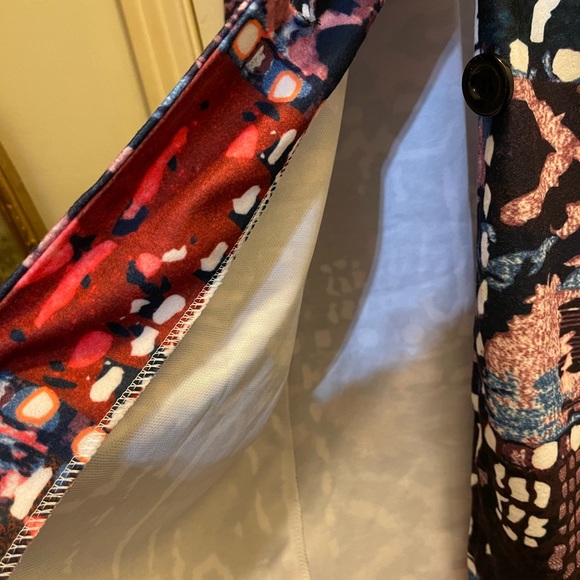 Order Plus Thin Multi-colored Button down jacket Size 3X(Fits like 1X) not lined - Picture 4 of 5